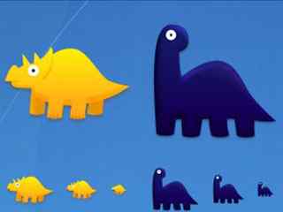 矢量恐龙图标-Dinosaurs Toys